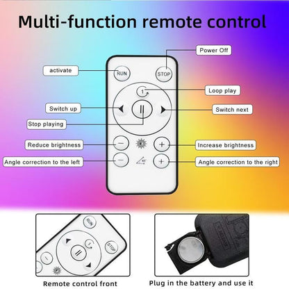 3D Hologram Projection Light, 3D Hologram Display Fan Two Blades 42cm User-Friendly Plug and Play Holographic Advertising Show LED Lights, Easy Wall Mount Decorations for Holiday & Parties Valentine Gift Black Audio, Projector Lamp