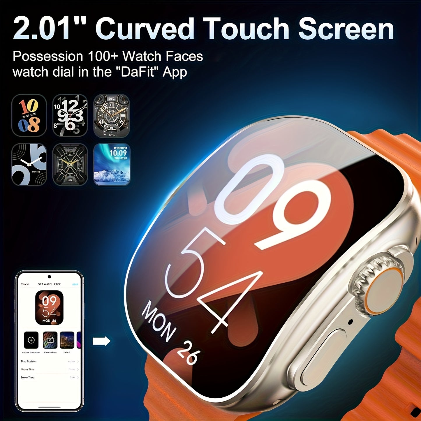100+ Sports Modes, Compass Pedometer Alarm, Answer/Make Calls, Compatible with iPhone And Android -smart Watch for Men, Great Fashionable Gift!
