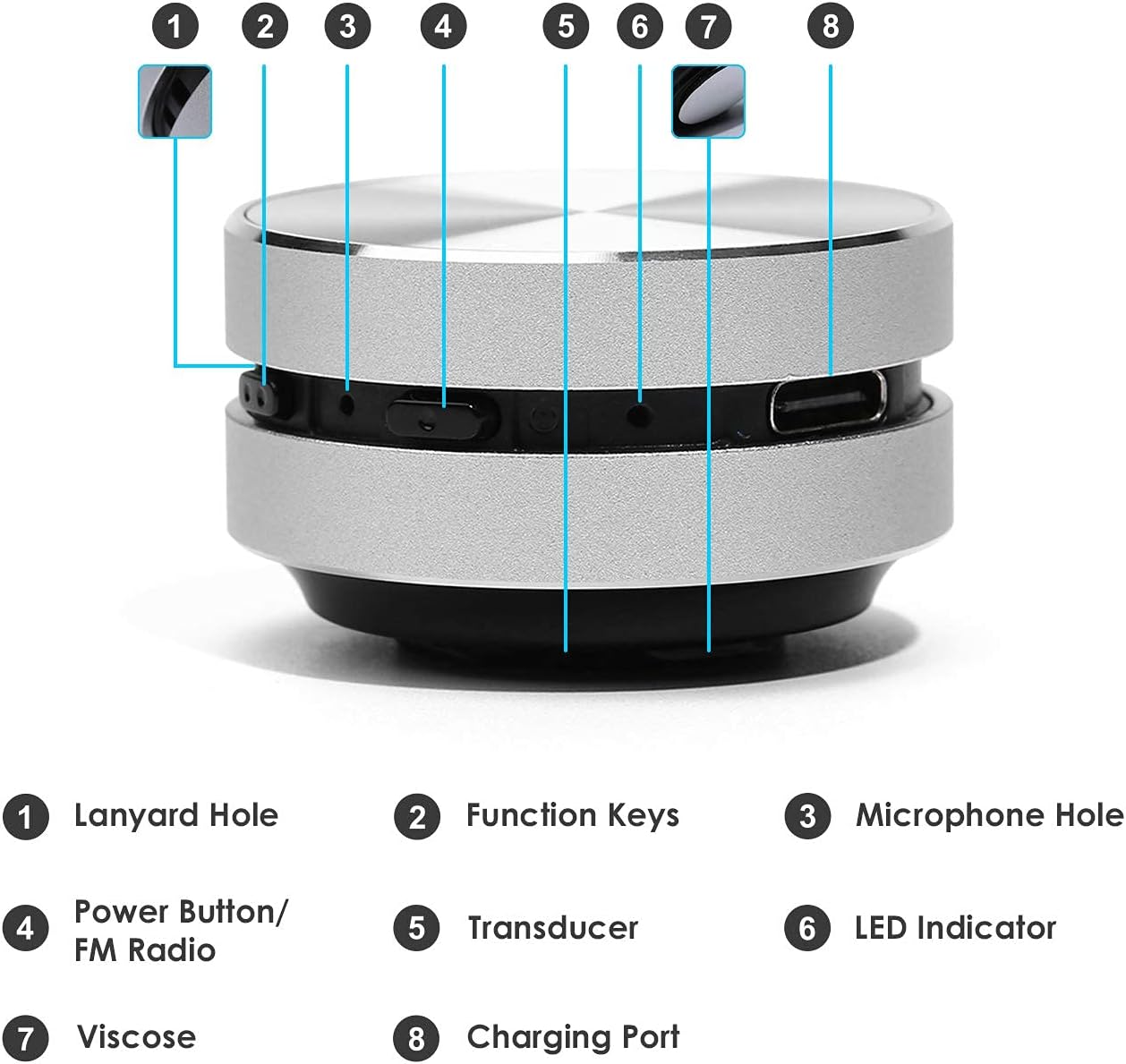 Bluetooth Mini Speaker Bone Conduction Portable Wireless Speaker Stereo Bass Sound Creative Portable Speakers Mini Size Music Player for Home,Outdoor,Travel