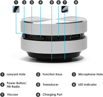 Bluetooth Mini Speaker Bone Conduction Portable Wireless Speaker Stereo Bass Sound Creative Portable Speakers Mini Size Music Player for Home,Outdoor,Travel