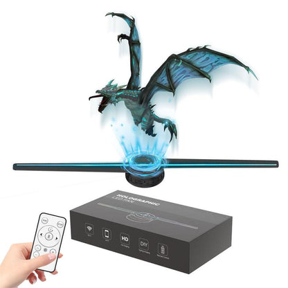 3D Hologram Projection Light, 3D Hologram Display Fan Two Blades 42cm User-Friendly Plug and Play Holographic Advertising Show LED Lights, Easy Wall Mount Decorations for Holiday & Parties Valentine Gift Black Audio, Projector Lamp
