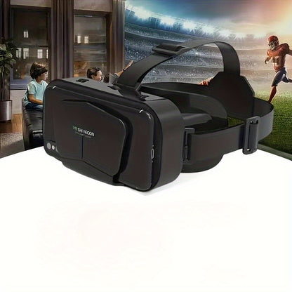 3D VR Glasses VR Virtual Reality Headset Support 360Panorama Large Screen Anti-Bluelight Adjustable Pupil Distance Prevent Fatigue Goggles for Movies Games, for Android & iOS Phones(No Handle or Battery)