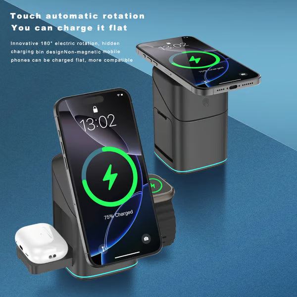 3-in-1 wireless charger-wireless multi-device charging touch pop-up charging🔋
