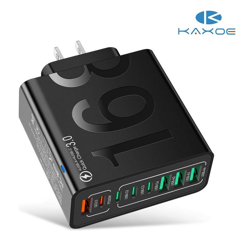 8-Port Fast Charging USB Hub (4 USB-C + 4 USB-A) Portable Smart Charger for Multiple Devices Smart Charger for Phones, Tablets & More