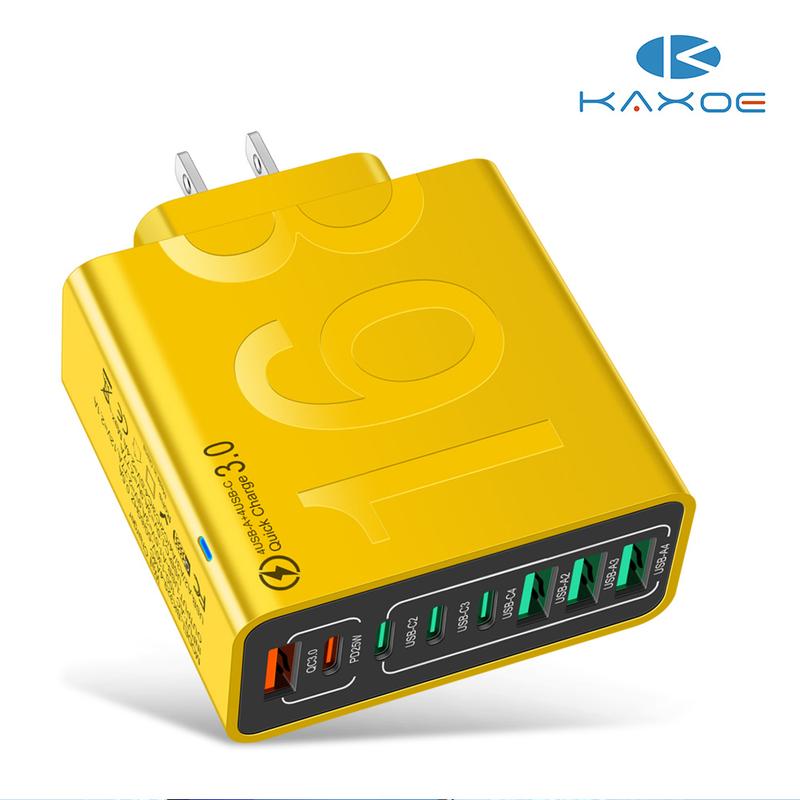 8-Port Fast Charging USB Hub (4 USB-C + 4 USB-A) Portable Smart Charger for Multiple Devices Smart Charger for Phones, Tablets & More