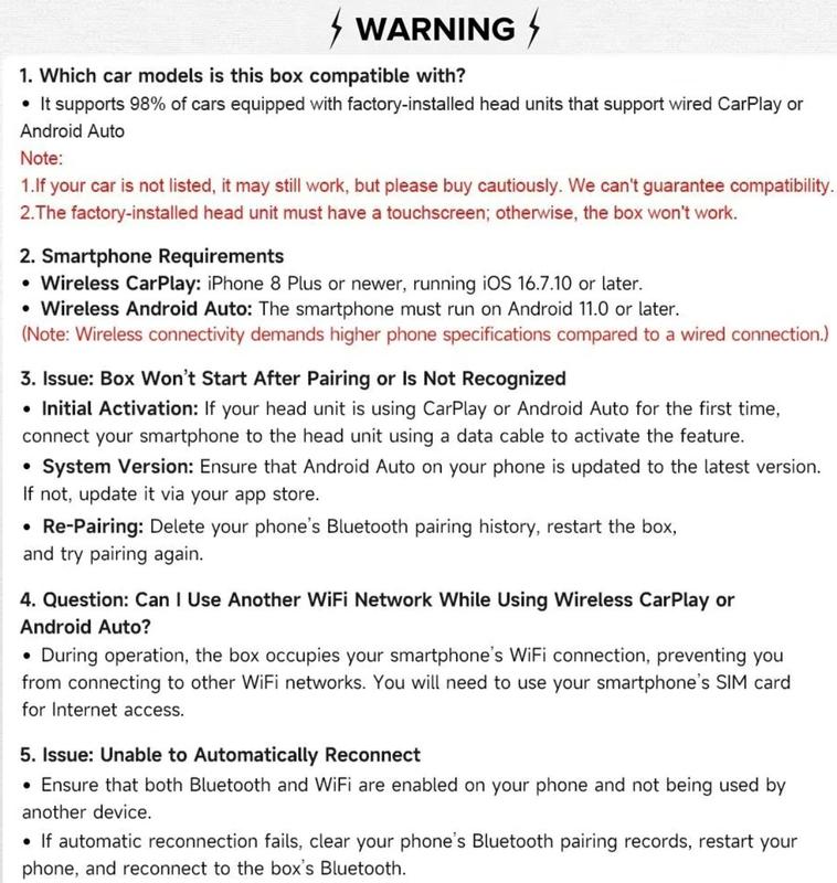 2025 Wireless carplay Adapter for iPhone/Android - Fast Connection,No Latency,Hands-Free Call wireless adapter Electronic Charger carplay dongle
