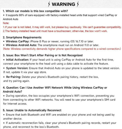 2025 Wireless carplay Adapter for iPhone/Android - Fast Connection,No Latency,Hands-Free Call wireless adapter Electronic Charger carplay dongle