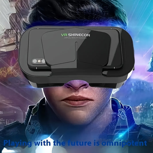 3D VR Glasses VR Virtual Reality Headset Support 360Panorama Large Screen Anti-Bluelight Adjustable Pupil Distance Prevent Fatigue Goggles for Movies Games, for Android & iOS Phones(No Handle or Battery)